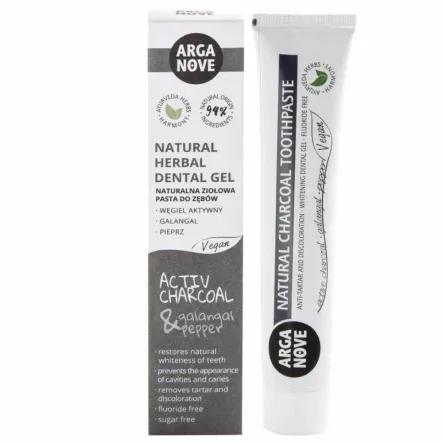 Pasta do Zębów Wybielająca z Węglem Aktywnym 100 g - Arganove