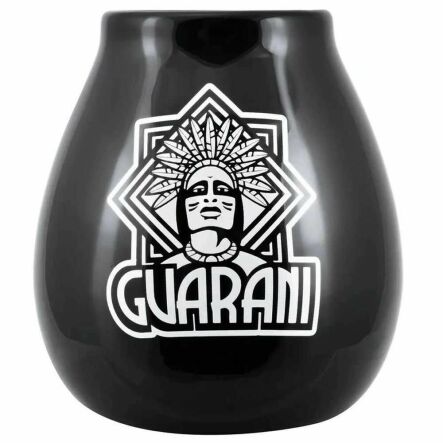 Tykwa Ceramiczna Czarna z Logo Guarani 350 ml