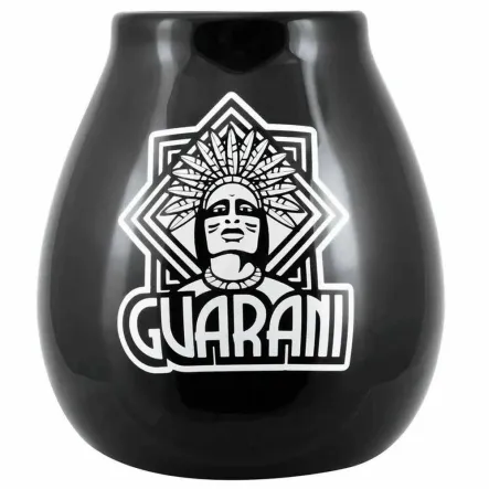 Tykwa Ceramiczna Czarna z Logo Guarani 350 ml