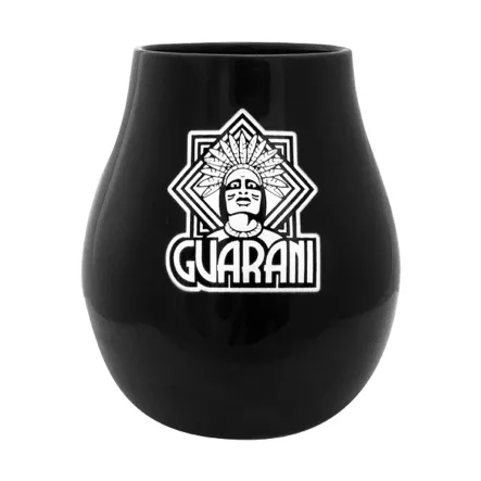 Tykwa Ceramiczna Czarna z Logo Guarani 350 ml