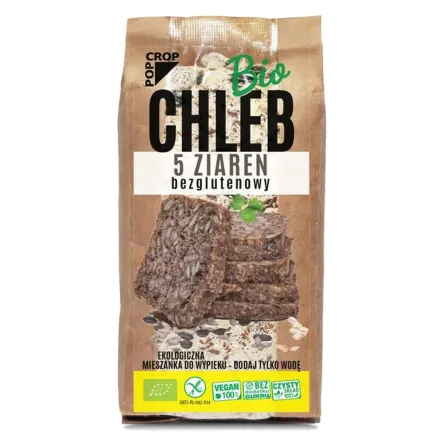Mieszanka do Wypieku Chleba 5 Ziaren Bezglutenowa Bio 450 g - Popcrop
