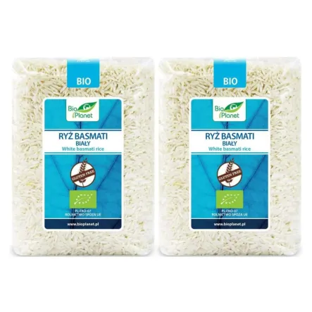 Zestaw 2 x Ryż Basmati Biały Bio 1 kg - Bio Planet