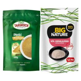 Płatki Drożdżowe Nieaktywne 250 g Targroch + Sól Himalajska Różowa Drobna 2,2 kg - Big Nature