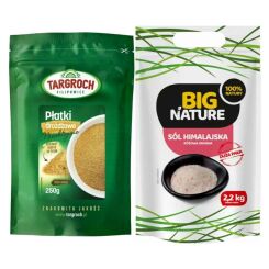 Płatki Drożdżowe Nieaktywne 250 g Targroch + Sól Himalajska Różowa Drobna 2,2 kg - Big Nature