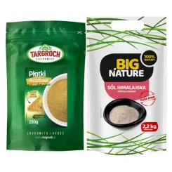 Płatki Drożdżowe Nieaktywne 250 g Targroch + Sól Himalajska Różowa Drobna 2,2 kg - Big Nature