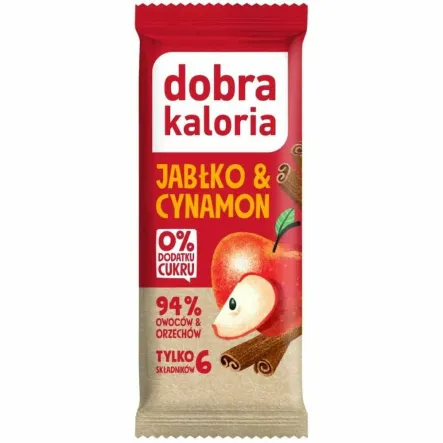 Baton Jabłko i Cynamon Bez Dodatku Cukru 35 g - Dobra Kaloria