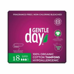Tampony ze 100% Bawełny Ekologicznej Super 18 Sztuk - Gentle Day