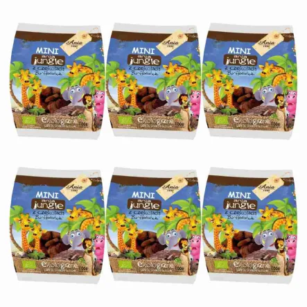 6 x Ciasteczka z Czekoladą Mini Jungle Bio 100 g - Ania