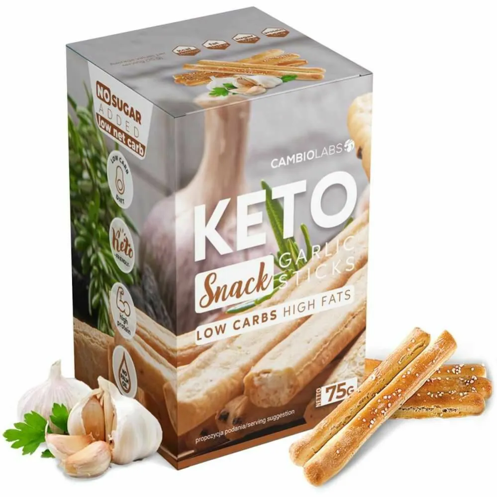 KETO Snack Paluszki Czosnkowe 75 g - CambioLabs