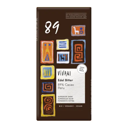 Czekolada Gorzka Peru 89% Bio 80 g Vivani