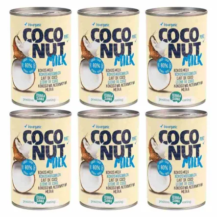 Zestaw 6 x Napój Kokosowy Coconut Milk Bio 400 ml Terrasana 
