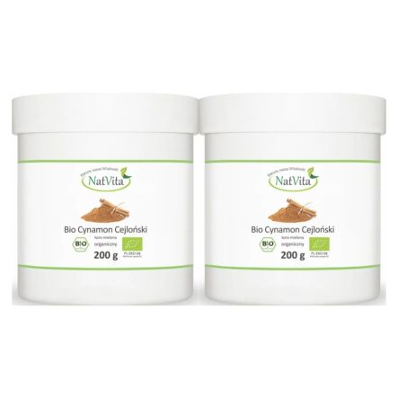 2 x Bio Cynamon Cejloński Mielony 200 g - Natvita