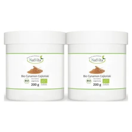 2 x Bio Cynamon Cejloński Mielony 200 g - Natvita