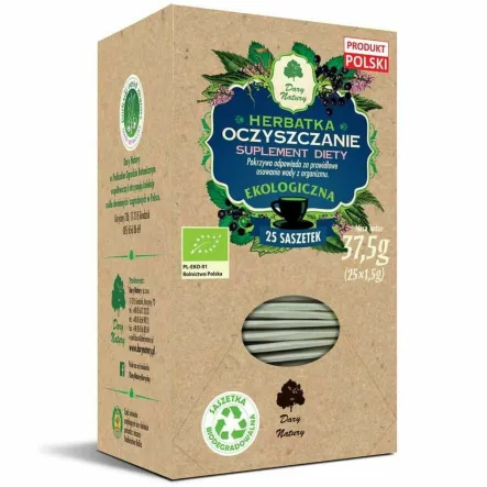Herbatka Oczyszczanie EKO 37,5 g (25x 1,5 g) - Dary Natury