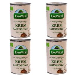 4 x Krem Kokosowy 22% Tłuszczu Bio 400 ml - EkoWital