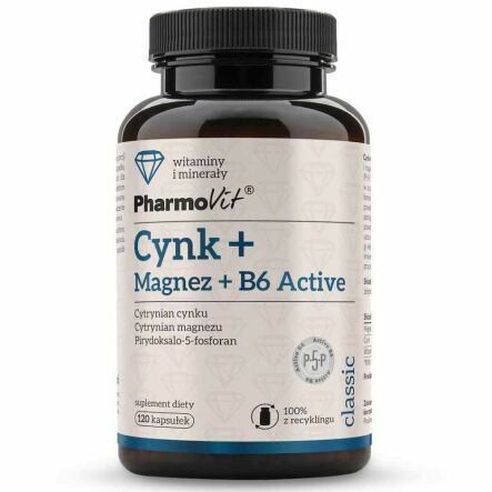 Cynk+ Magnez+ B6 Active 120 Kapsułek - Pharmovit