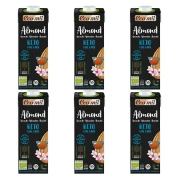 6 x Napój Migdałowy Keto Low Carb Bezglutenowy BIO 1 l - Ecomil