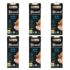 6 x Napój Migdałowy Keto Low Carb Bezglutenowy BIO 1 l - Ecomil
