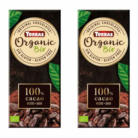 2 x Czekolada Gorzka 100% Kakao Bez Dodatku Cukru BIO 100 g - Torras