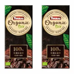 2 x Czekolada Gorzka 100% Kakao Bez Dodatku Cukru BIO 100 g - Torras