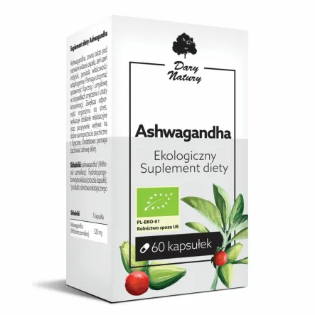 Ashwagandha 520 mg 60 Kapsułek Bio Dary Natury