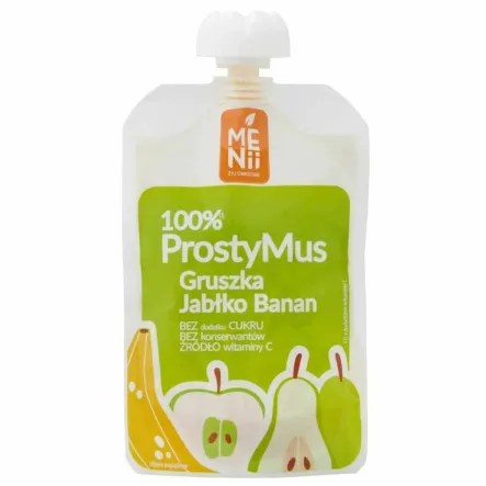 Prosty Mus - Gruszka, Jabłko, Banan 100 g - Menii