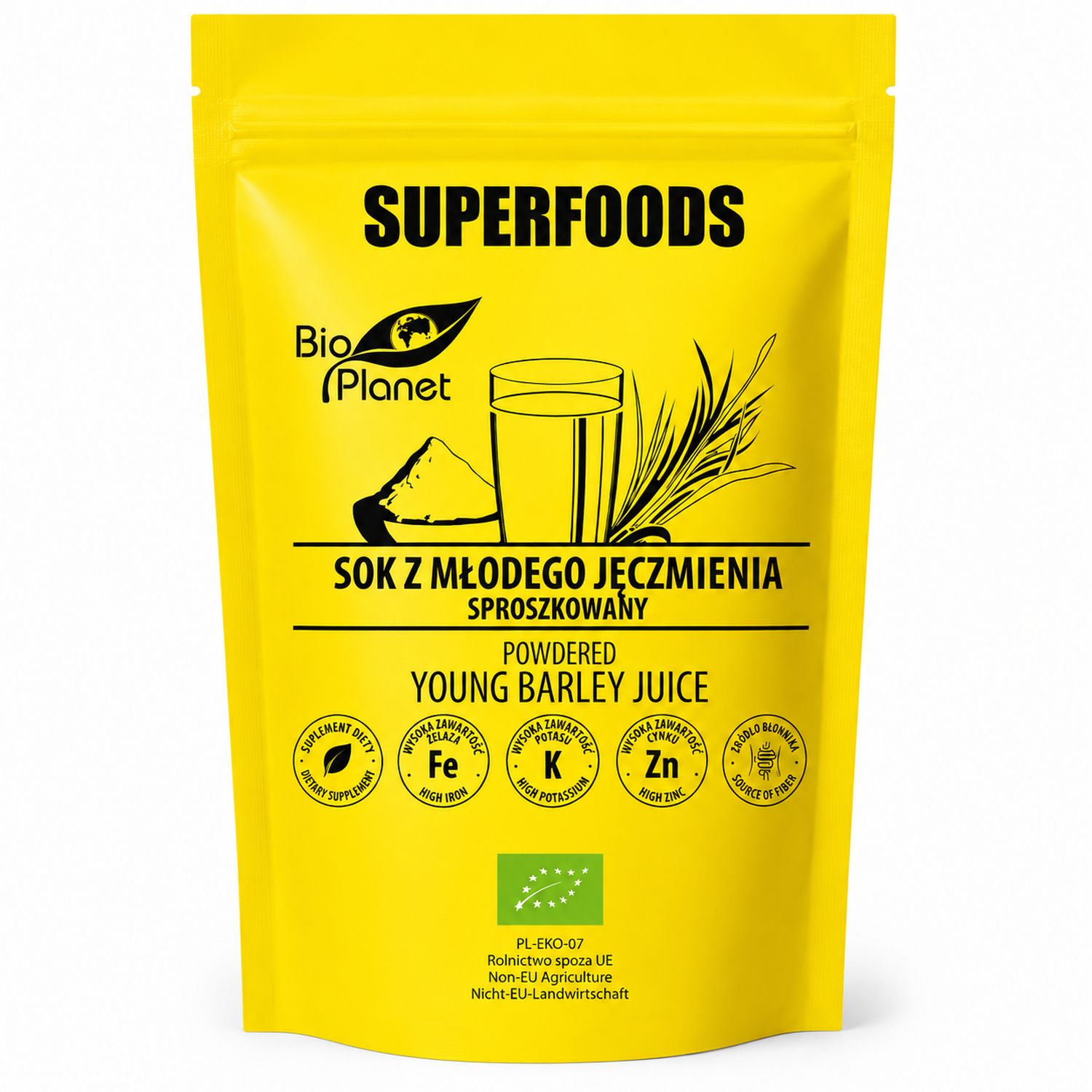 Sok z Młodego Jęczmienia Sproszkowany Bio 150 g - Bio Planet