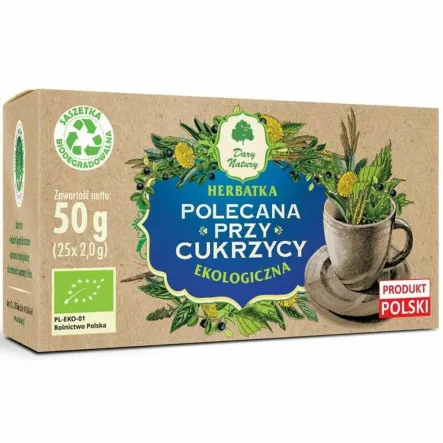 Herbatka Polecana Przy Cukrzycy Eko 50 g (25x 2 g) - Dary Natury