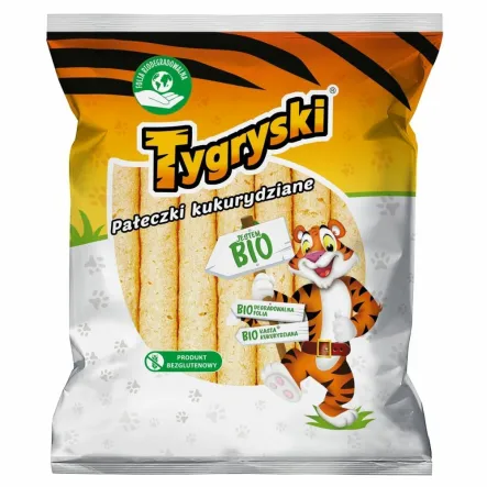 TYGRYSKI Pałeczki Kukurydziane Bezglutenowe BIO 60 g - BTM