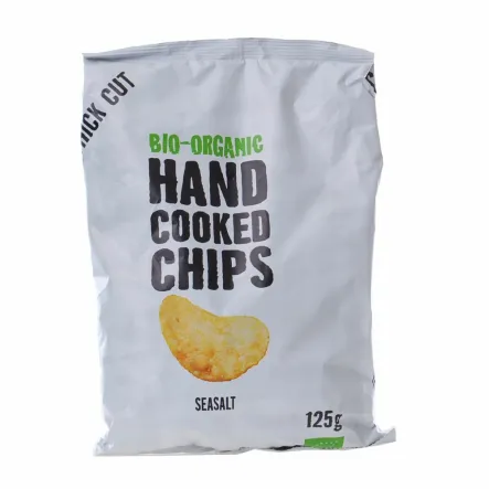 Chipsy Ziemniaczane Cienko Krojone z Solą Morską Bio 125 g - Trafo