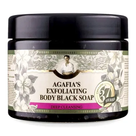 Mydło do Ciała Złuszczające na Bazie Czarnego  Mydła 300 ml - Agafi - Wyprzedaż
