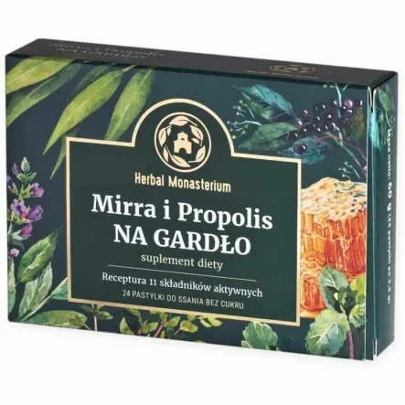 Mirra i Propolis na Gardło 24 Pastylki do Ssania - Herbal Monasterium