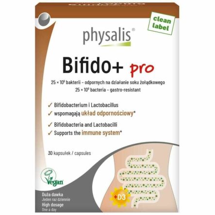 Kapsułki na Odbudowę Flory Jelit (Bifido+Pro) 30 Sztuk - Physalis
