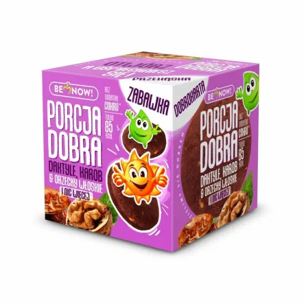 Kostka Krążki Daktyl, Karob, Orzech Włoski 25 g Porcja Dobra 