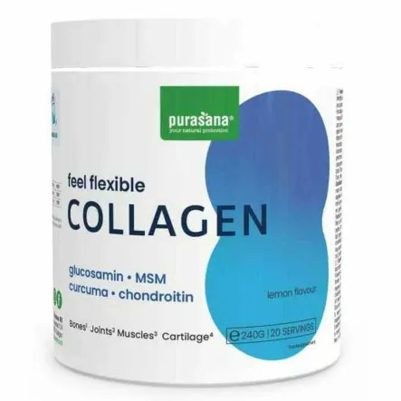 Kolagen o Smaku Cytrynowym Feel Flexible 240 g - Purasana - Wyprzedaż