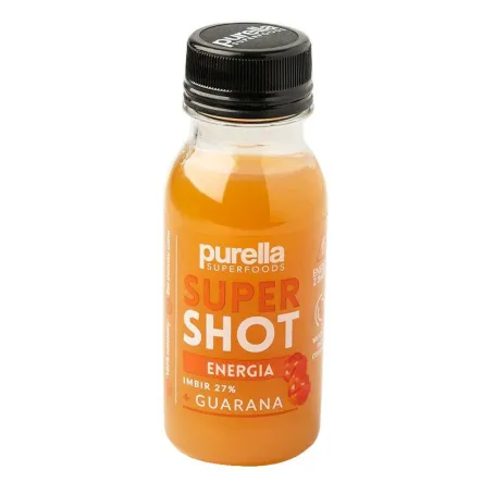 Super Shot Energia Imbir + Guarana Bez Dodatku Cukru 100 ml - Purella - Przecena Krótka Data Minimalnej Trwałości