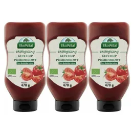 3 x Ketchup Bez Dodatku Cukru BIO 470 g - Ekowital