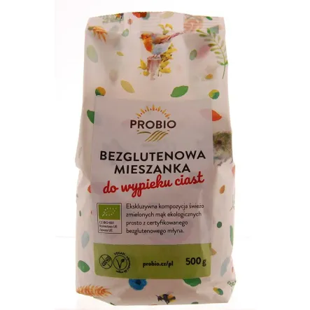 Bezglutenowa Mieszanka do Wypieku Ciast 500 g Bio Probio - Przecena Krótka Data Minimalnej Trwałości