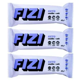3 x KETO Baton Proteinowy Bezglutenowy Wanilia + Sól 45 g - FIZI