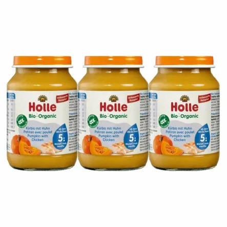 3 x Danie dla Niemowląt Dynia i Kurczak Bio 190 g - Holle