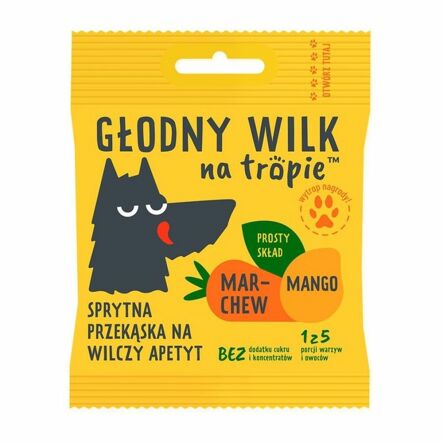 Żelki Mango i Marchew 15 g Głodny Wilk na Tropie -  Przecena Krótka Data Minimalnej Trwałości