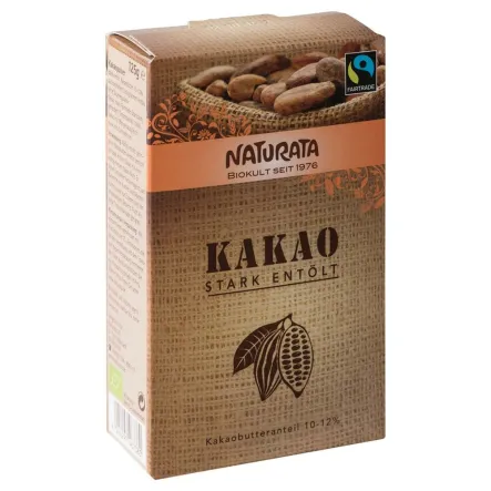 Kakao Mocno Odtłuszczone (10%-12% Masła kakaowego) Bio 125 G - Naturata