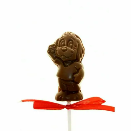 Lizak Zwierzak Czekolada Mleczna Bez Dodatku Cukru 9 g (1 Sztuka) - Santini - Przecena Krótka Data Minimalnej Trwałości