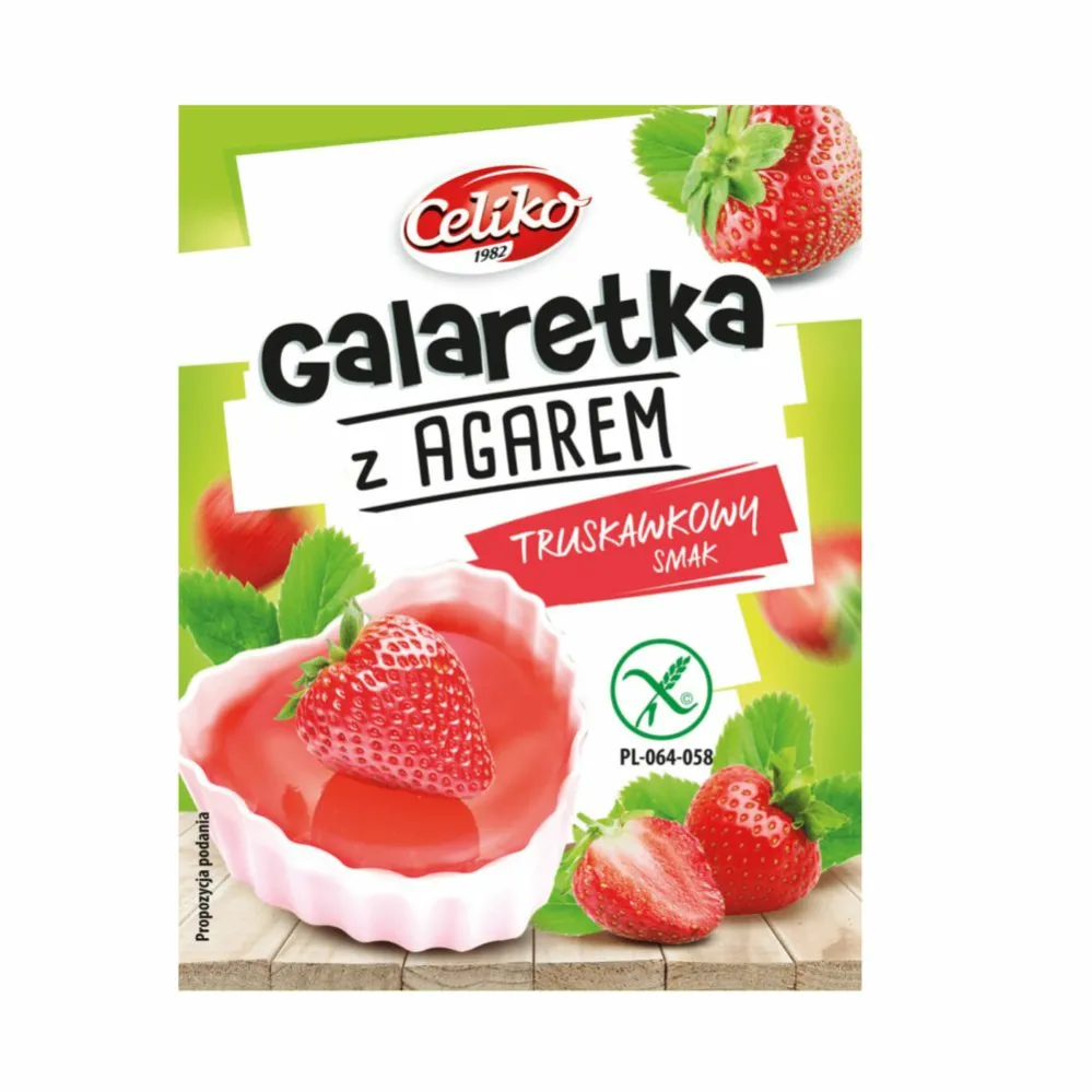 Galaretka z Agarem Truskawkowa  Bez Glutenu 45 g Celiko