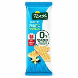 Wafelki Nadziewane o Smaku Waniliowym Bez Dodatku Cukru 150 g - Florbu