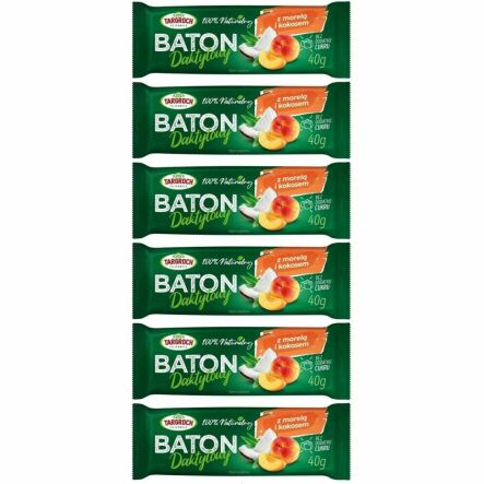 6 x Baton Daktylowy z Kokosem i Morelami 40 g - Targroch