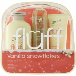 Zestaw VANILLA SNOWFLAKES (Brokatowy Balsam do Ciała 200 ml + Mgiełka do Ciała 80 ml + Krem do Rąk 50 ml) - Fluff