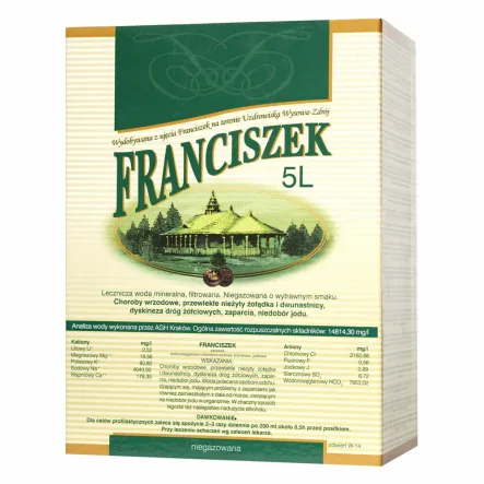 Woda Lecznicza 5 l FRANCISZEK - Uzdrowisko Wysowa