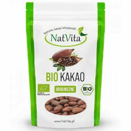 Bio Kakao Criollo Raw Całe Ziarna 500 g - Natvita