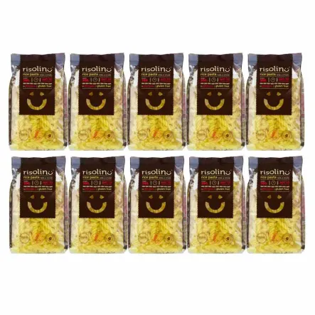 10 x Makaron Ryżowy z Kurkumą Świderki Bezglutenowy 300 g - Risolino